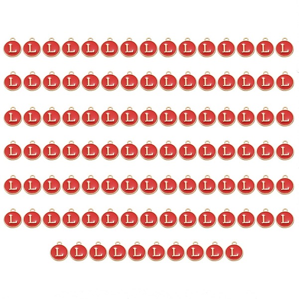 PandaHall Golden Plated Enamel Alloy Charms, Enamelled Sequins, Flat Round, Red, Letter L, 14x12x2mm, Hole: 1.5mm, 100pcs/Box Alloy+Enamel...
PandaHall Golden Plated Enamel Alloy Charms, Enamelled Sequins, Flat Round, Red, Letter L, 14x12x2mm, Hole: 1.5mm, 100pcs/Box Alloy+Enamel...
