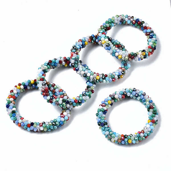 PandaHall Faceted Opaque Glass Beads Stretch Bracelets, Rainbow Plated, Rondelle, Colorful, Inner Diameter: 2 inch(5cm) Glass
PandaHall Faceted Opaque Glass Beads Stretch Bracelets, Rainbow Plated, Rondelle, Colorful, Inner Diameter: 2 inch(5cm) Glass