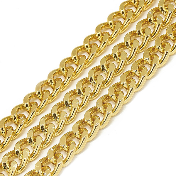 PandaHall Unwelded, Faceted Aluminum Curb Chains, Diamond Cut Chains, Gold, 9x7x2mm Aluminum Gold
PandaHall Unwelded, Faceted Aluminum Curb Chains, Diamond Cut Chains, Gold, 9x7x2mm Aluminum Gold