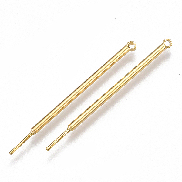 PandaHall Brass Pins, Nickel Free, Real 18K Gold Plated, 36x1.5x1.5mm, Hole: 1.2mm, Pin: 0.7mm Brass
PandaHall Brass Pins, Nickel Free, Real 18K Gold Plated, 36x1.5x1.5mm, Hole: 1.2mm, Pin: 0.7mm Brass