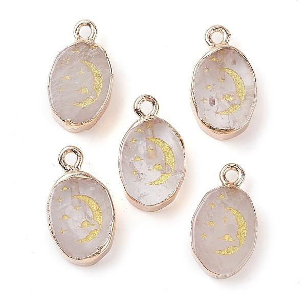 PandaHall Natural Quartz Crystal Pendants, Golden Plated Brass Rock Crystal Oval Charms with Moon, 17.5x10.5x5mm, Hole: 1.6mm Quartz Crystal...
PandaHall Natural Quartz Crystal Pendants, Golden Plated Brass Rock Crystal Oval Charms with Moon, 17.5x10.5x5mm, Hole: 1.6mm Quartz Crystal...