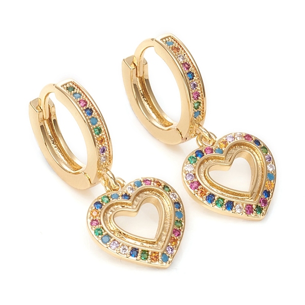 PandaHall Brass Micro Pave Cubic Zirconia Huggie Hoop Earrings, Long-Lasting Plated, Heart, Colorful, Golden, 30mm, Pin: 1mm Cubic Zirconia...
PandaHall Brass Micro Pave Cubic Zirconia Huggie Hoop Earrings, Long-Lasting Plated, Heart, Colorful, Golden, 30mm, Pin: 1mm Cubic Zirconia...