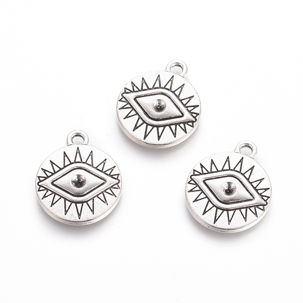 PandaHall Rack Plating Tibetan Style Alloy Pendant Rhinestone Settings, Flat Round with Evil Eye, Antique Silver, 19.5x15.5x2mm, Hole: 1.5mm...
PandaHall Rack Plating Tibetan Style Alloy Pendant Rhinestone Settings, Flat Round with Evil Eye, Antique Silver, 19.5x15.5x2mm, Hole: 1.5mm...