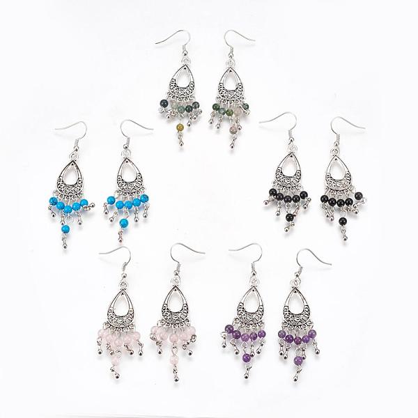 PandaHall Tibetan Style Alloy Natural & Synthetic Mixed Stone Chandelier Earrings, with Brass Earring Hooks, 70mm, Pin: 0.6mm Mixed Stone..., Multicolor
PandaHall Tibetan Style Alloy Natural & Synthetic Mixed Stone Chandelier Earrings, with Brass Earring Hooks, 70mm, Pin: 0.6mm Mixed Stone..., Multicolor