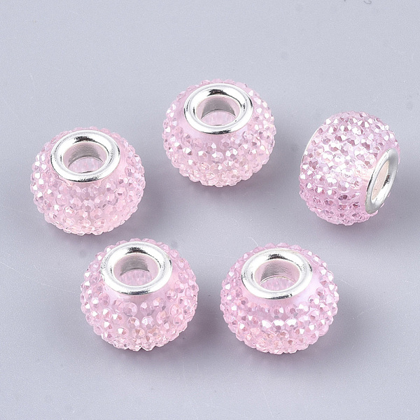 PandaHall Resin Rhinestone European Beads, Large Hole Beads, with Platinum Tone Brass Double Cores, AB Color, Rondelle, Berry Beads, Pink...
PandaHall Resin Rhinestone European Beads, Large Hole Beads, with Platinum Tone Brass Double Cores, AB Color, Rondelle, Berry Beads, Pink...