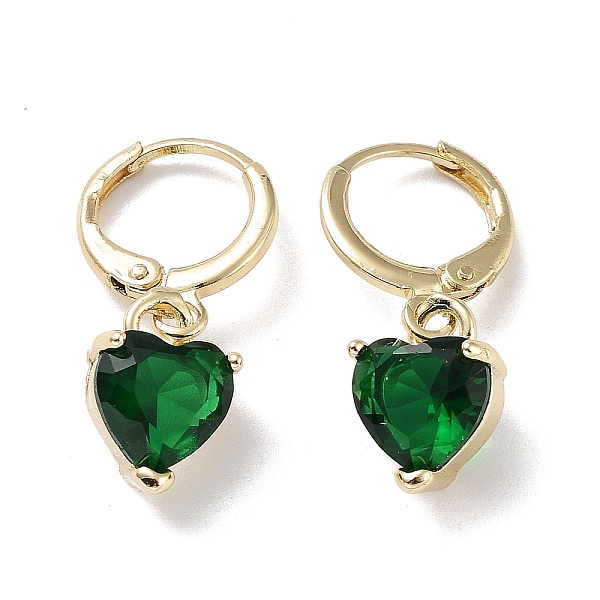 PandaHall Real 18K Gold Plated Brass Heart Dangle Leverback Earrings, with Heart Glass, Dark Green, 25x8.5mm Brass Heart
PandaHall Real 18K Gold Plated Brass Heart Dangle Leverback Earrings, with Heart Glass, Dark Green, 25x8.5mm Brass Heart