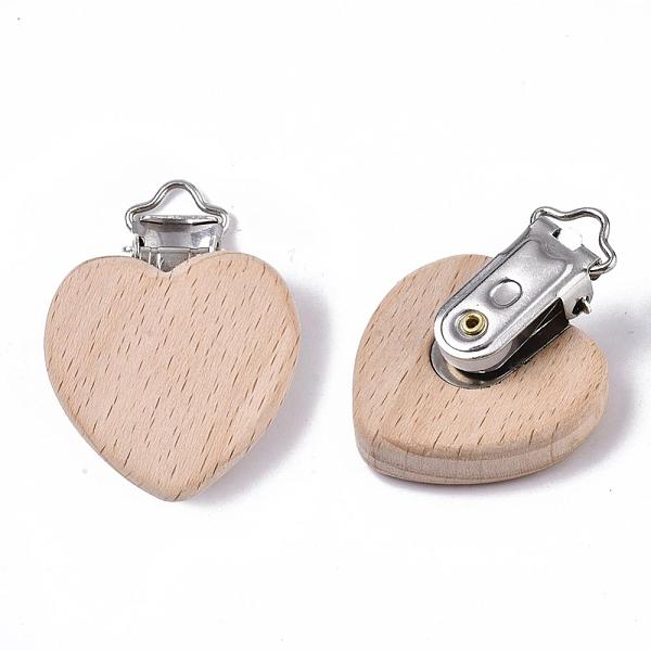 PandaHall Beech Wood Baby Pacifier Holder Clips, with Iron Clips, Heart, Platinum, BurlyWood, 48x38x18.5mm, Hole: 3.5x6mm Wood Orange
PandaHall Beech Wood Baby Pacifier Holder Clips, with Iron Clips, Heart, Platinum, BurlyWood, 48x38x18.5mm, Hole: 3.5x6mm Wood Orange