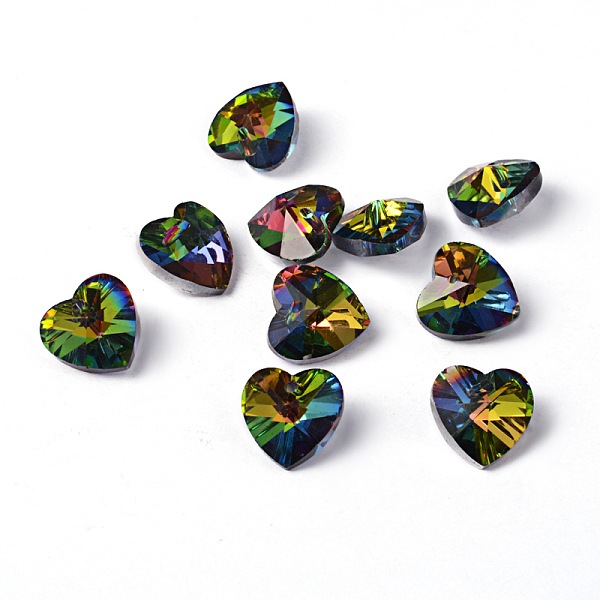 PandaHall Faceted Heart Electroplated Glass Pendants, Silver Plated Bottom, Colorful, 14x14x8mm, Hole: 1.5mm Glass Heart
PandaHall Faceted Heart Electroplated Glass Pendants, Silver Plated Bottom, Colorful, 14x14x8mm, Hole: 1.5mm Glass Heart