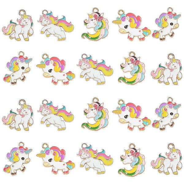PandaHall 25Pcs 5 Styles Alloy Enamel Pendants, Light Gold, Unicorn, Pink, 19~23x17~24x1~1.5mm, Hole: 1.8mm, 5pcs/style Alloy+Enamel Unicorn...
PandaHall 25Pcs 5 Styles Alloy Enamel Pendants, Light Gold, Unicorn, Pink, 19~23x17~24x1~1.5mm, Hole: 1.8mm, 5pcs/style Alloy+Enamel Unicorn...