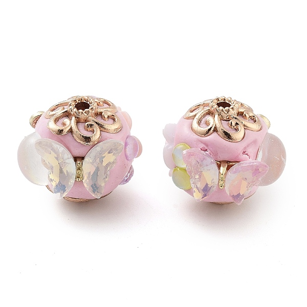 PandaHall Handmade Indonesia Beads, with Alloy and Resin, Butterfly, Golden, Pink, 18x17mm, Hole: 2mm Polymer Clay Butterfly Pink
PandaHall Handmade Indonesia Beads, with Alloy and Resin, Butterfly, Golden, Pink, 18x17mm, Hole: 2mm Polymer Clay Butterfly Pink