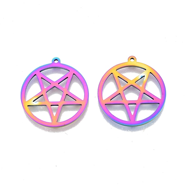 PandaHall Ion Plating(IP) 201 Stainless Steel Pendants, Hollow, Ring with Star, Rainbow Color, 27x25x1.5mm, Hole: 1.4mm 201 Stainless Steel...
PandaHall Ion Plating(IP) 201 Stainless Steel Pendants, Hollow, Ring with Star, Rainbow Color, 27x25x1.5mm, Hole: 1.4mm 201 Stainless Steel...