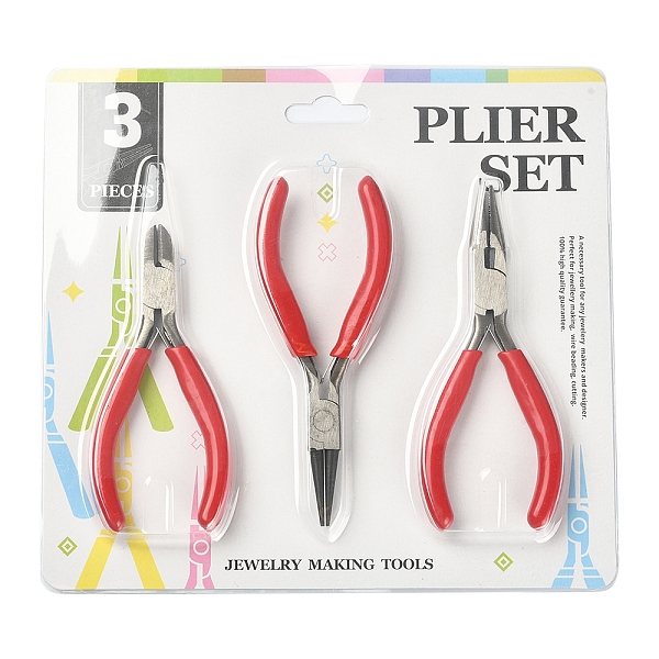 PandaHall Steel Pliers Set, with Plastic Handles, including Side Cutter Pliers, Round Nose Plier, Needle Nose Wire Cutter Plier, Red...
PandaHall Steel Pliers Set, with Plastic Handles, including Side Cutter Pliers, Round Nose Plier, Needle Nose Wire Cutter Plier, Red...