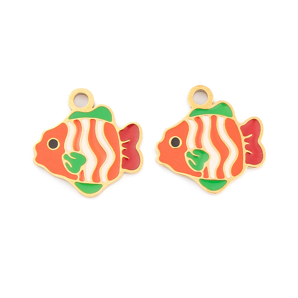 PandaHall Ion Plating(IP) 304 Stainless Steel Pendants, with Enamel, Real 18K Gold Plated, Sea Animals Charm, Fish, 14x14x1.5mm, Hole: 1.5mm...
PandaHall Ion Plating(IP) 304 Stainless Steel Pendants, with Enamel, Real 18K Gold Plated, Sea Animals Charm, Fish, 14x14x1.5mm, Hole: 1.5mm...