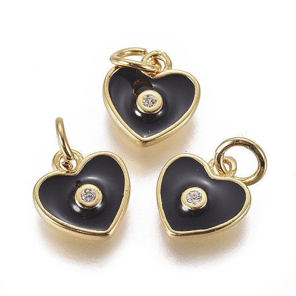 PandaHall Brass Micro Pave Cubic Zirconia Pendants, with Enamel, Heart, Golden, Black, 10x9x2mm, Hole: 3mm Brass+Cubic Zirconia+Enamel Heart...
PandaHall Brass Micro Pave Cubic Zirconia Pendants, with Enamel, Heart, Golden, Black, 10x9x2mm, Hole: 3mm Brass+Cubic Zirconia+Enamel Heart...