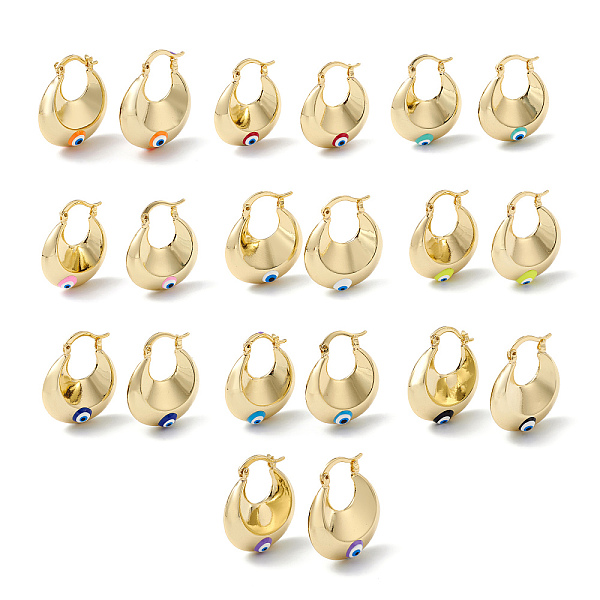 PandaHall Enamel Evil Eye Thick Hoop Earrings, Real 18K Gold Plated Brass Jewelry for Women, Mixed Color, 27x23x9mm, Pin: 1mm Brass Arch..., Multicolor
PandaHall Enamel Evil Eye Thick Hoop Earrings, Real 18K Gold Plated Brass Jewelry for Women, Mixed Color, 27x23x9mm, Pin: 1mm Brass Arch..., Multicolor