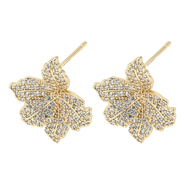 PandaHall Brass with Cubic Zirconia Stud Earring, Flower, Light Gold, 19x18mm Brass Flower
PandaHall Brass with Cubic Zirconia Stud Earring, Flower, Light Gold, 19x18mm Brass Flower