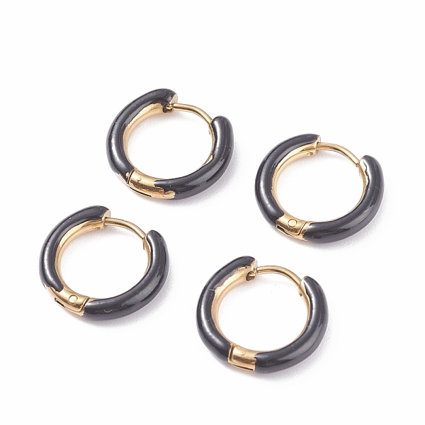 PandaHall Two Tone 304 Stainless Steel Chunky Huggie Hoop Earrings with Enamel for Women, Golden, Black, 10 Gauge, 15~16x2.5mm, Pin: 1mm 304...
PandaHall Two Tone 304 Stainless Steel Chunky Huggie Hoop Earrings with Enamel for Women, Golden, Black, 10 Gauge, 15~16x2.5mm, Pin: 1mm 304...