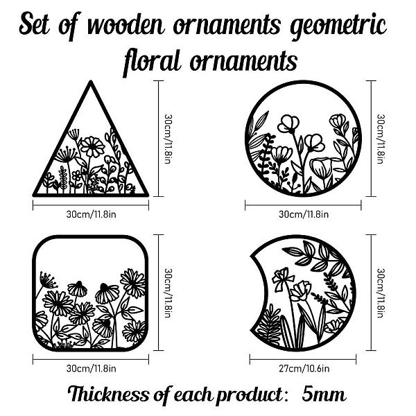 PandaHall 4 Pcs Geometry Wall Art, Wooden Boho Flower Art Wall Decor Black Floral Hollow Wall Signs Wooden Hanging Decor Silhouette Wall...
PandaHall 4 Pcs Geometry Wall Art, Wooden Boho Flower Art Wall Decor Black Floral Hollow Wall Signs Wooden Hanging Decor Silhouette Wall...
