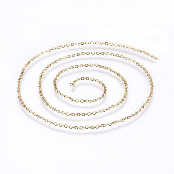 PandaHall 304 Stainless Steel Cable Chains, Soldered, Flat Oval, Golden, 2x1.5x0.4mm 304 Stainless Steel
PandaHall 304 Stainless Steel Cable Chains, Soldered, Flat Oval, Golden, 2x1.5x0.4mm 304 Stainless Steel