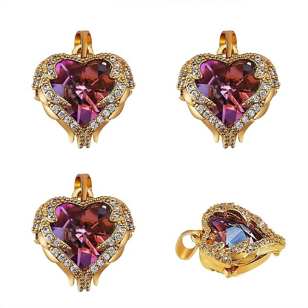 PandaHall 4Pcs Brass Rhinestone Pendants, Heart, Golden, Light Amethyst, 16x15.5x8mm, Hole: 3x5.5mm Brass+Rhinestone Heart Purple
PandaHall 4Pcs Brass Rhinestone Pendants, Heart, Golden, Light Amethyst, 16x15.5x8mm, Hole: 3x5.5mm Brass+Rhinestone Heart Purple