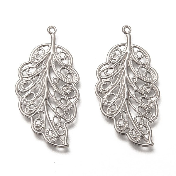 PandaHall 304 Stainless Steel Filigree Pendants, Leaf, Stainless Steel Color, 33.5x17x0.8mm, Hole: 1mm 304 Stainless Steel Leaf
PandaHall 304 Stainless Steel Filigree Pendants, Leaf, Stainless Steel Color, 33.5x17x0.8mm, Hole: 1mm 304 Stainless Steel Leaf