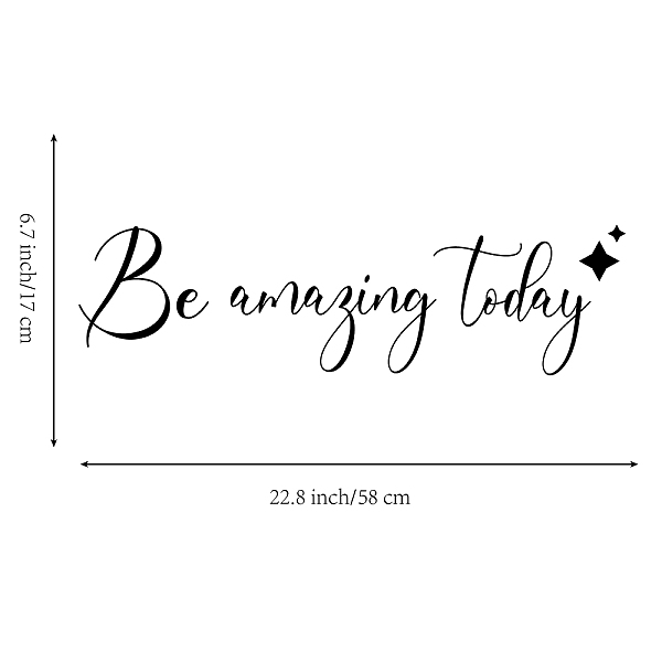 PandaHall PVC Quotes Wall Sticker, for Stairway Home Decoration, Word Be Amazing Today, Black, 17x58cm Plastic Word Black
PandaHall PVC Quotes Wall Sticker, for Stairway Home Decoration, Word Be Amazing Today, Black, 17x58cm Plastic Word Black