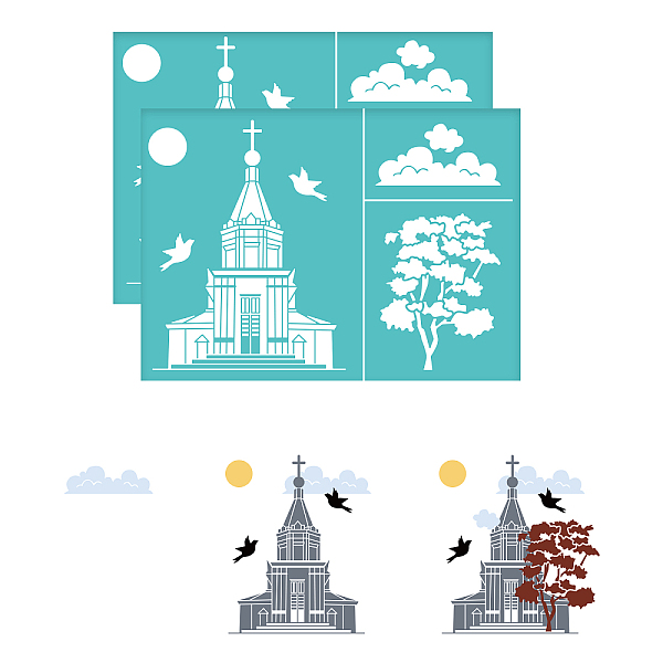 PandaHall OLYCRAFT 2Pcs 7.7x5.5 Inch Church Self-Adhesive Silk Screen Printing Stencil Religion Theme Silk Screen Stencil Landscape Reusable..., Green
PandaHall OLYCRAFT 2Pcs 7.7x5.5 Inch Church Self-Adhesive Silk Screen Printing Stencil Religion Theme Silk Screen Stencil Landscape Reusable..., Green