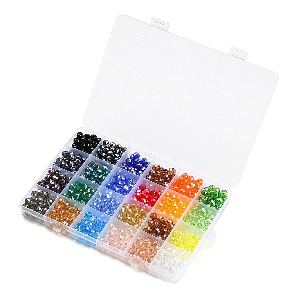 PandaHall 1080Pcs 24 Color Transparent Glass Bead, AB Color Plated, Faceted, Rondelle, Mixed Color, 8x7mm, Hole: 1.4mm, about 45Pcs/color..., Multicolor
PandaHall 1080Pcs 24 Color Transparent Glass Bead, AB Color Plated, Faceted, Rondelle, Mixed Color, 8x7mm, Hole: 1.4mm, about 45Pcs/color..., Multicolor