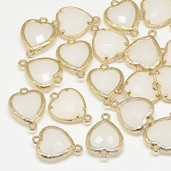 PandaHall Glass Links connectors, with Golden Tone Brass Findings, Faceted, Heart, WhiteSmoke, 15x10x3mm, Hole: 1mm Glass Heart White
PandaHall Glass Links connectors, with Golden Tone Brass Findings, Faceted, Heart, WhiteSmoke, 15x10x3mm, Hole: 1mm Glass Heart White