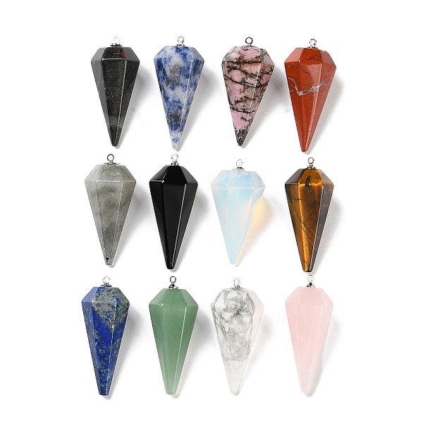 PandaHall Natural & Synthetic Mixed Gemstone Pendants, Faceted Cone Charms with Platinum Tone Iron Pendant Bails, 38.5~43x15~18x17~20mm...
PandaHall Natural & Synthetic Mixed Gemstone Pendants, Faceted Cone Charms with Platinum Tone Iron Pendant Bails, 38.5~43x15~18x17~20mm...