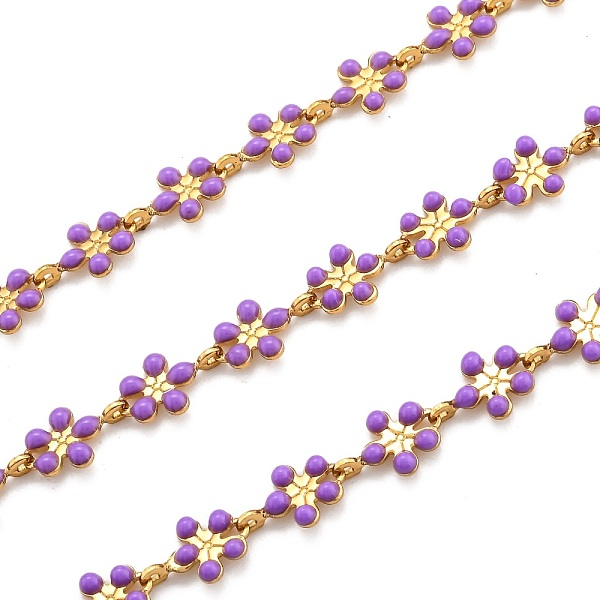 PandaHall Golden Brass Enamel Link Chain, Long-Lasting Plated, with Spool, Unwelded, Flower, Purple, 9x6x1mm, 32.8 Feet(10m)/roll...
PandaHall Golden Brass Enamel Link Chain, Long-Lasting Plated, with Spool, Unwelded, Flower, Purple, 9x6x1mm, 32.8 Feet(10m)/roll...