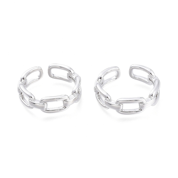 PandaHall Brass Cuff Rings, Open Rings, Cable Chain Shape, Real Platinum Plated, Size 7, Inner Diameter: 17mm Brass
PandaHall Brass Cuff Rings, Open Rings, Cable Chain Shape, Real Platinum Plated, Size 7, Inner Diameter: 17mm Brass