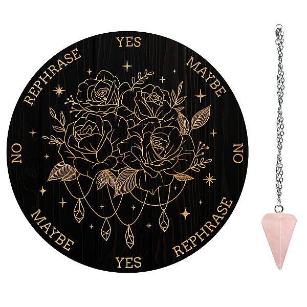 PandaHall AHANDMAKER Pendulum Board Set, Wooden Dowsing Divination Board Metaphysical Message Board with Crystal Pendulum Necklace for...
PandaHall AHANDMAKER Pendulum Board Set, Wooden Dowsing Divination Board Metaphysical Message Board with Crystal Pendulum Necklace for...