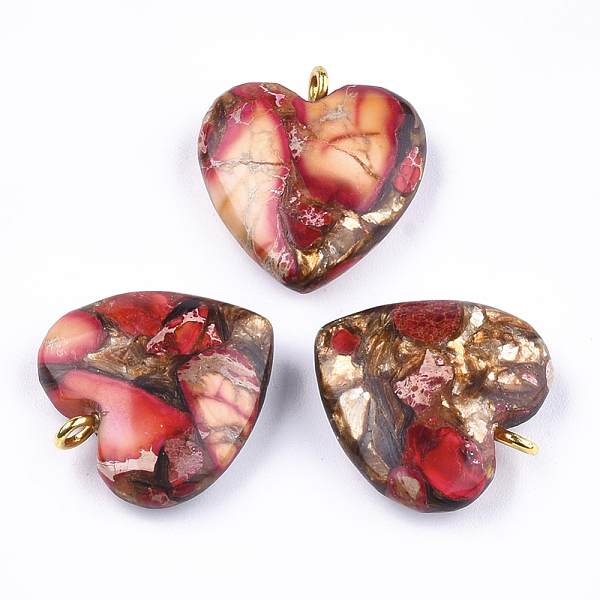 PandaHall Assembled Bronzite and Imperial Jasper Pendants, with Iron Findings, Heart, Golden, 20~22x19~20x5~7mm, Hole: 2mm Imperial Jasper...
PandaHall Assembled Bronzite and Imperial Jasper Pendants, with Iron Findings, Heart, Golden, 20~22x19~20x5~7mm, Hole: 2mm Imperial Jasper...