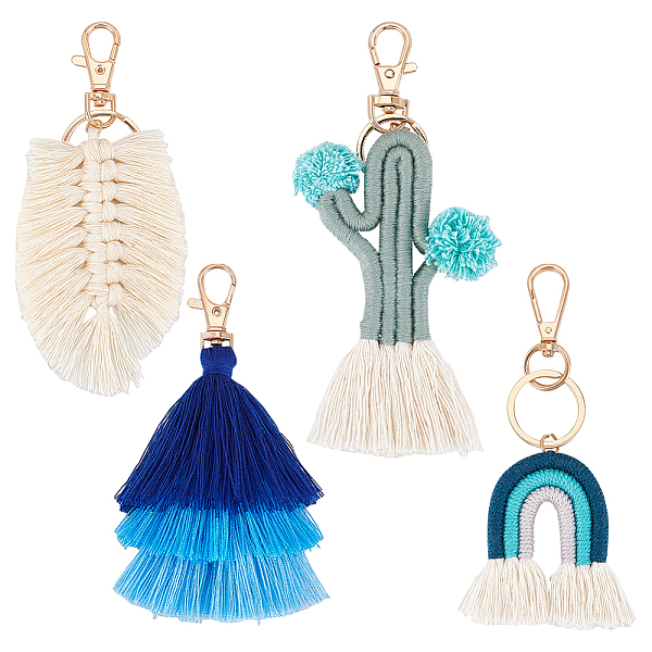 PandaHall WADORN 4Pcs 4 Style Weaving Tassel Cotton Pendant Decorations, Alloy Lobster Clasps Charm, Clip-on Charm, for Keychain, Purse..., Blue
PandaHall WADORN 4Pcs 4 Style Weaving Tassel Cotton Pendant Decorations, Alloy Lobster Clasps Charm, Clip-on Charm, for Keychain, Purse..., Blue