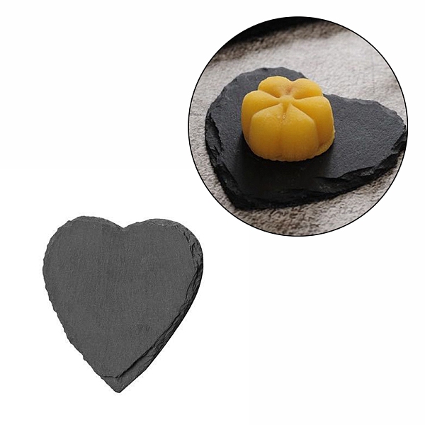 PandaHall Natural Black Stone Cup Mat, Rough Edge Coaster, with Sponge Pad, Heart, 105~106x103~103.5x7.5~8mm Black Stone Heart
PandaHall Natural Black Stone Cup Mat, Rough Edge Coaster, with Sponge Pad, Heart, 105~106x103~103.5x7.5~8mm Black Stone Heart