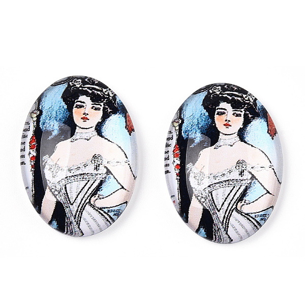 PandaHall Glass Cabochons, with European Style Pattern, Oval, Floral White, 25x18x6mm Glass Oval
PandaHall Glass Cabochons, with European Style Pattern, Oval, Floral White, 25x18x6mm Glass Oval