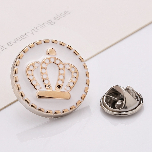 PandaHall Plastic Brooch, Alloy Pin, with Enamel, for Garment Accessories, Round with Crown, Snow, 18mm Alloy+Enamel Round White
PandaHall Plastic Brooch, Alloy Pin, with Enamel, for Garment Accessories, Round with Crown, Snow, 18mm Alloy+Enamel Round White