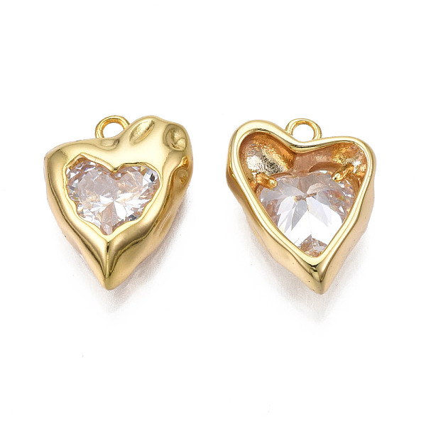 PandaHall Brass Micro Pave Cubic Zirconia Pendants, Real 18K Gold Plated, Heart, Clear, 15x12x5.5mm, Hole: 1.6mm Brass+Cubic Zirconia Heart...
PandaHall Brass Micro Pave Cubic Zirconia Pendants, Real 18K Gold Plated, Heart, Clear, 15x12x5.5mm, Hole: 1.6mm Brass+Cubic Zirconia Heart...