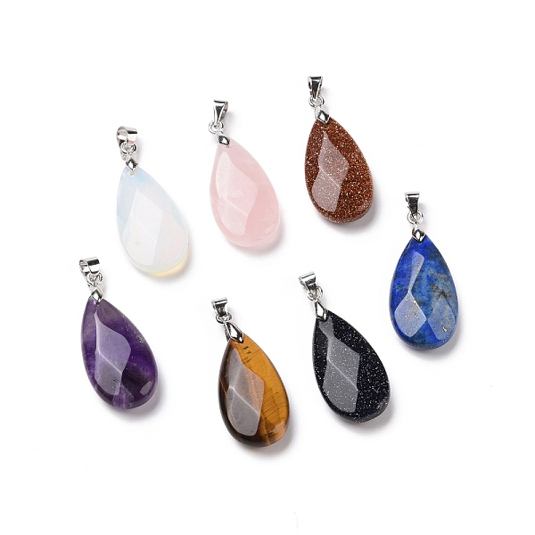 PandaHall Natural & Synthetic Mixed Gemstone Pendants, with Brass Platinum Tone Findings, Faceted, Teardrop Charm, 29~30.5x13x6~7mm, Hole...
PandaHall Natural & Synthetic Mixed Gemstone Pendants, with Brass Platinum Tone Findings, Faceted, Teardrop Charm, 29~30.5x13x6~7mm, Hole...