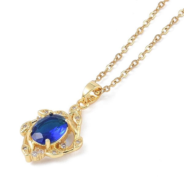 PandaHall 201 Stainless Steel Cable Chain Necklaces, Brass Micro Pave Blue Cubic Zirconia Pendant Necklaces, Real 18K Gold Plated, Rhombus...
PandaHall 201 Stainless Steel Cable Chain Necklaces, Brass Micro Pave Blue Cubic Zirconia Pendant Necklaces, Real 18K Gold Plated, Rhombus...