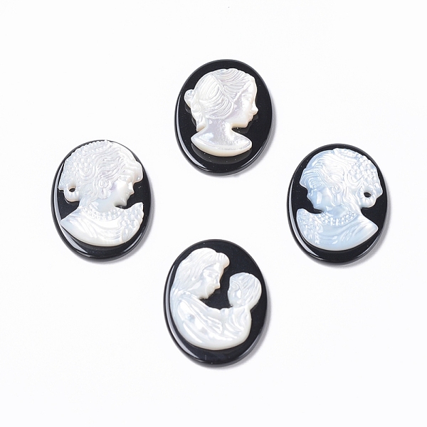 PandaHall Natural Black Agate Cameo Cabochons, with Shell, Oval with Women Portrait, 25x18x4~4.5mm Black Agate Oval
PandaHall Natural Black Agate Cameo Cabochons, with Shell, Oval with Women Portrait, 25x18x4~4.5mm Black Agate Oval