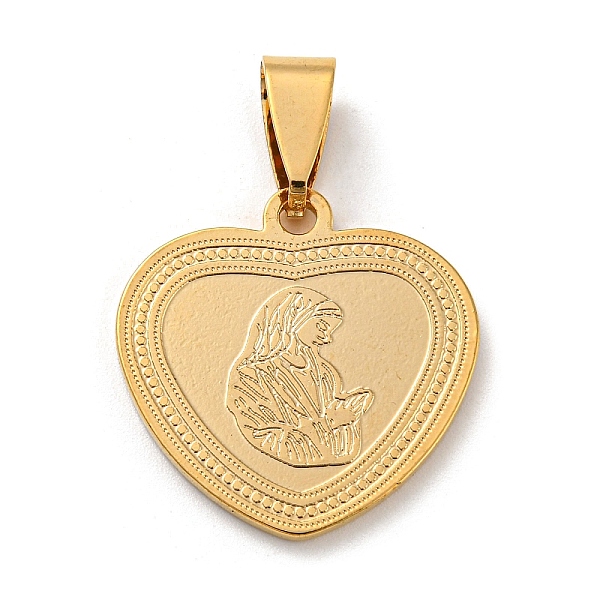 PandaHall Vacuum Plating 304 Stainless Steel Pendants, Heart with Virgin Mary Charm, Golden, 22.5x22x1.5mm, Hole: 9x4mm 304 Stainless Steel...
PandaHall Vacuum Plating 304 Stainless Steel Pendants, Heart with Virgin Mary Charm, Golden, 22.5x22x1.5mm, Hole: 9x4mm 304 Stainless Steel...