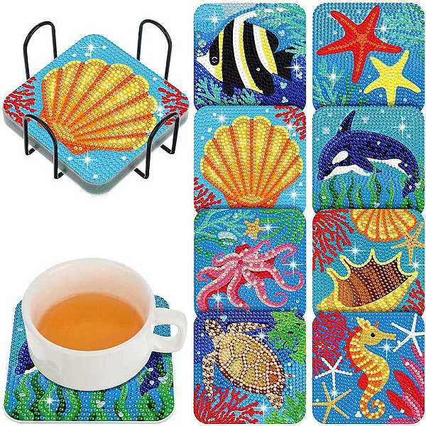 PandaHall DIY Marine Animal Theme Diamond Painting Square Wood Cup Mat Kits, Coster Holder, Resin Rhinestones, Diamond Sticky Pen, Tray..., Multicolor
PandaHall DIY Marine Animal Theme Diamond Painting Square Wood Cup Mat Kits, Coster Holder, Resin Rhinestones, Diamond Sticky Pen, Tray..., Multicolor