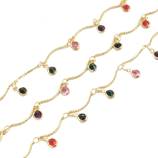 PandaHall 3.28 Feet Handmade Brass Bar Link Chains, with Mixed Color Cubic Zirconia Charm, Soldered, Long-Lasting Plated, Flat Round...
PandaHall 3.28 Feet Handmade Brass Bar Link Chains, with Mixed Color Cubic Zirconia Charm, Soldered, Long-Lasting Plated, Flat Round...