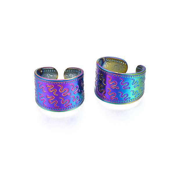 PandaHall Ion Plating(IP) Rainbow Color 304 Stainless Steel Snake Pattern Open Cuff Ring, Chunky Wide Ring for Women, US Size 7 1/4(17.5mm)...
PandaHall Ion Plating(IP) Rainbow Color 304 Stainless Steel Snake Pattern Open Cuff Ring, Chunky Wide Ring for Women, US Size 7 1/4(17.5mm)...