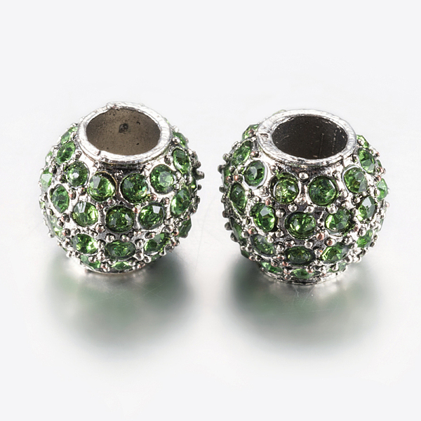 PandaHall Alloy Rhinestone European Beads, Large Hole Beads, Rondelle, Platinum, Lawn Green, 10.5x9.5mm, Hole: 5mm Alloy+Rhinestone Rondelle...
PandaHall Alloy Rhinestone European Beads, Large Hole Beads, Rondelle, Platinum, Lawn Green, 10.5x9.5mm, Hole: 5mm Alloy+Rhinestone Rondelle...