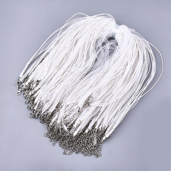 PandaHall Waxed Cord and Organza Ribbon Necklace Making, with Iron Lobster Claw Clasps, Platinum, White, 17.6 inch~17.8 inch(45~45.5cm), 7mm...
PandaHall Waxed Cord and Organza Ribbon Necklace Making, with Iron Lobster Claw Clasps, Platinum, White, 17.6 inch~17.8 inch(45~45.5cm), 7mm...