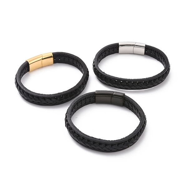 PandaHall Black Leather Braided Cord Bracelet with 304 Stainless Steel Magnetic Clasps, Flat Punk Wristband for Men Women, Mixed Color...
PandaHall Black Leather Braided Cord Bracelet with 304 Stainless Steel Magnetic Clasps, Flat Punk Wristband for Men Women, Mixed Color...