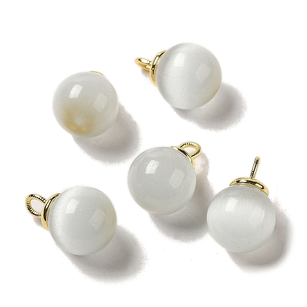 PandaHall Cat Eye Pendants, with Real 18K Gold Plated Brass Loops, Round, White, 18x12mm, Hole: 3.5x2.5mm Brass+Cat Eye Round White
PandaHall Cat Eye Pendants, with Real 18K Gold Plated Brass Loops, Round, White, 18x12mm, Hole: 3.5x2.5mm Brass+Cat Eye Round White